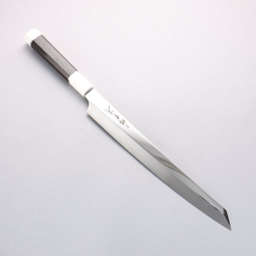 堺 孝行 銀龍 本燒 瑞典鋼 鏡面處理 劍型柳刃 300mm 黑檀握把 附刀鞘 - 清助刃物