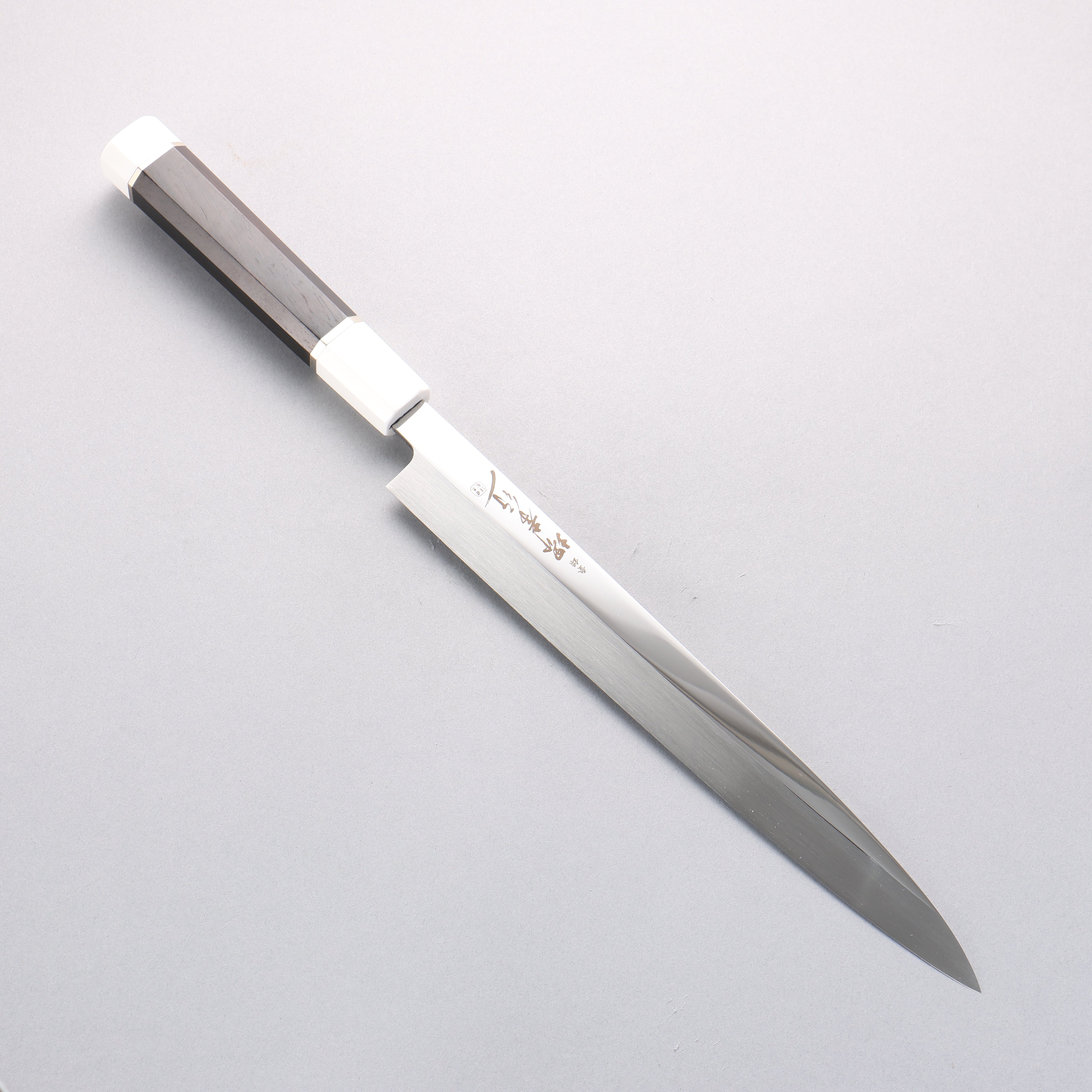 堺 孝行 銀龍 本燒 瑞典鋼 鏡面處理 柳刃 270mm 黑檀握把 附刀鞘 - 清助刃物