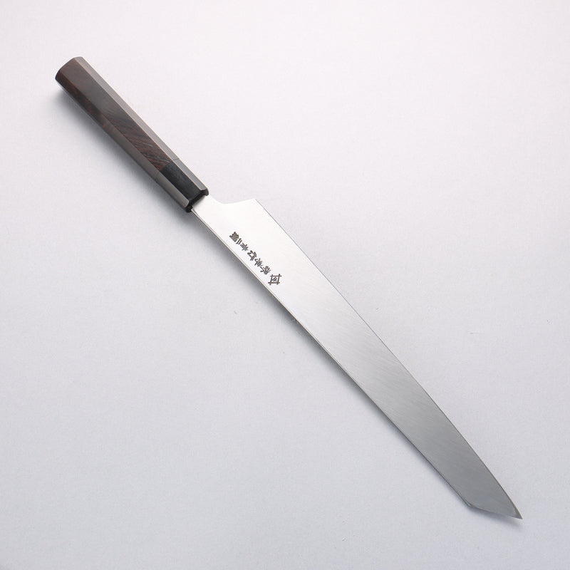 堺 孝行 飛燕 青鋼二號 鏡面處理 劍型柳刃 300mm 黑檀 握把 附刀鞘 - 清助刃物