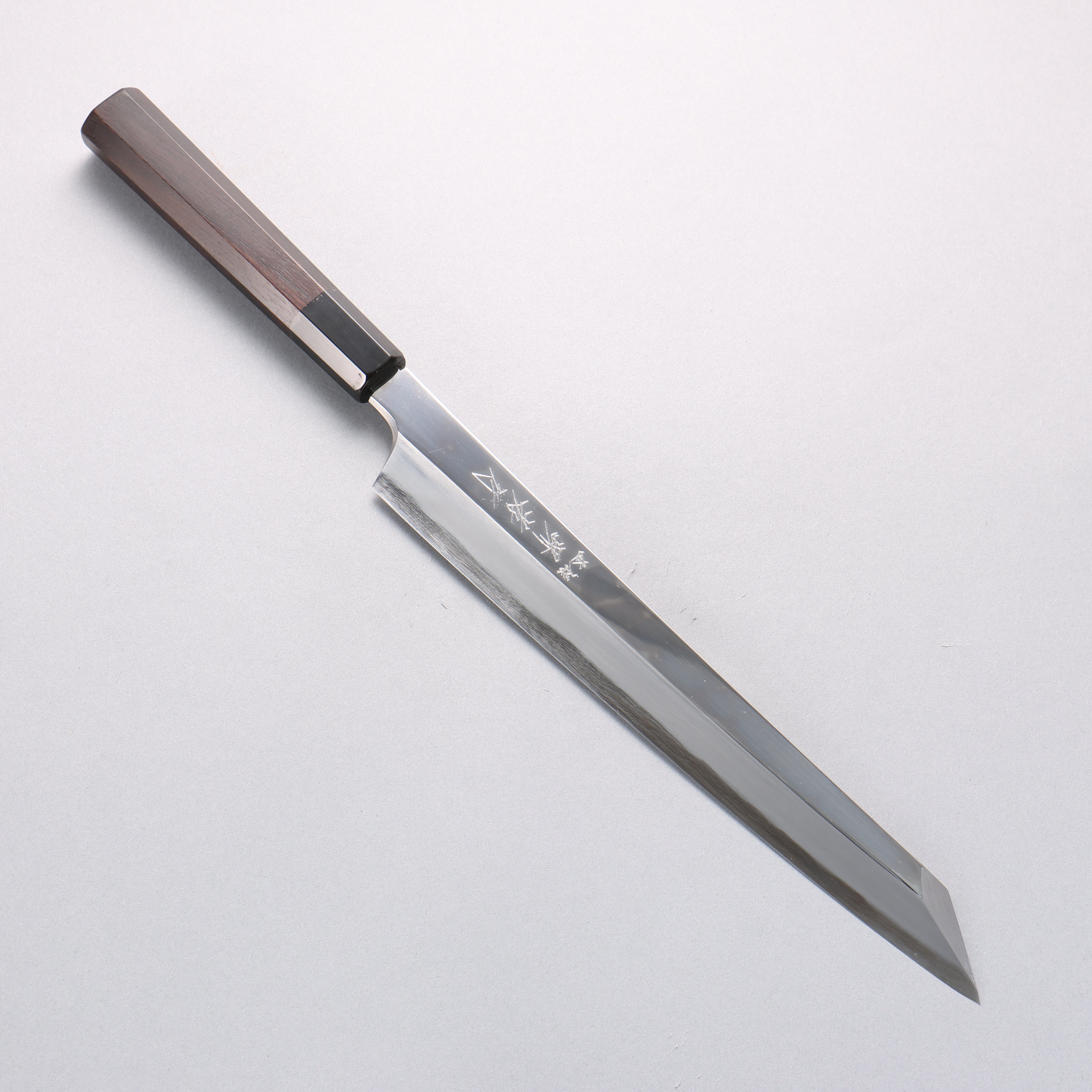 堺 孝行 飛燕 青鋼二號 鏡面處理 劍型柳刃 270mm 黑檀握把 附刀鞘 - 清助刃物