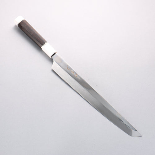 堺 孝行 銀龍 本燒 瑞典鋼 鏡面處理 先丸柳刃 300mm 黑檀握把 附刀鞘 - 清助刃物