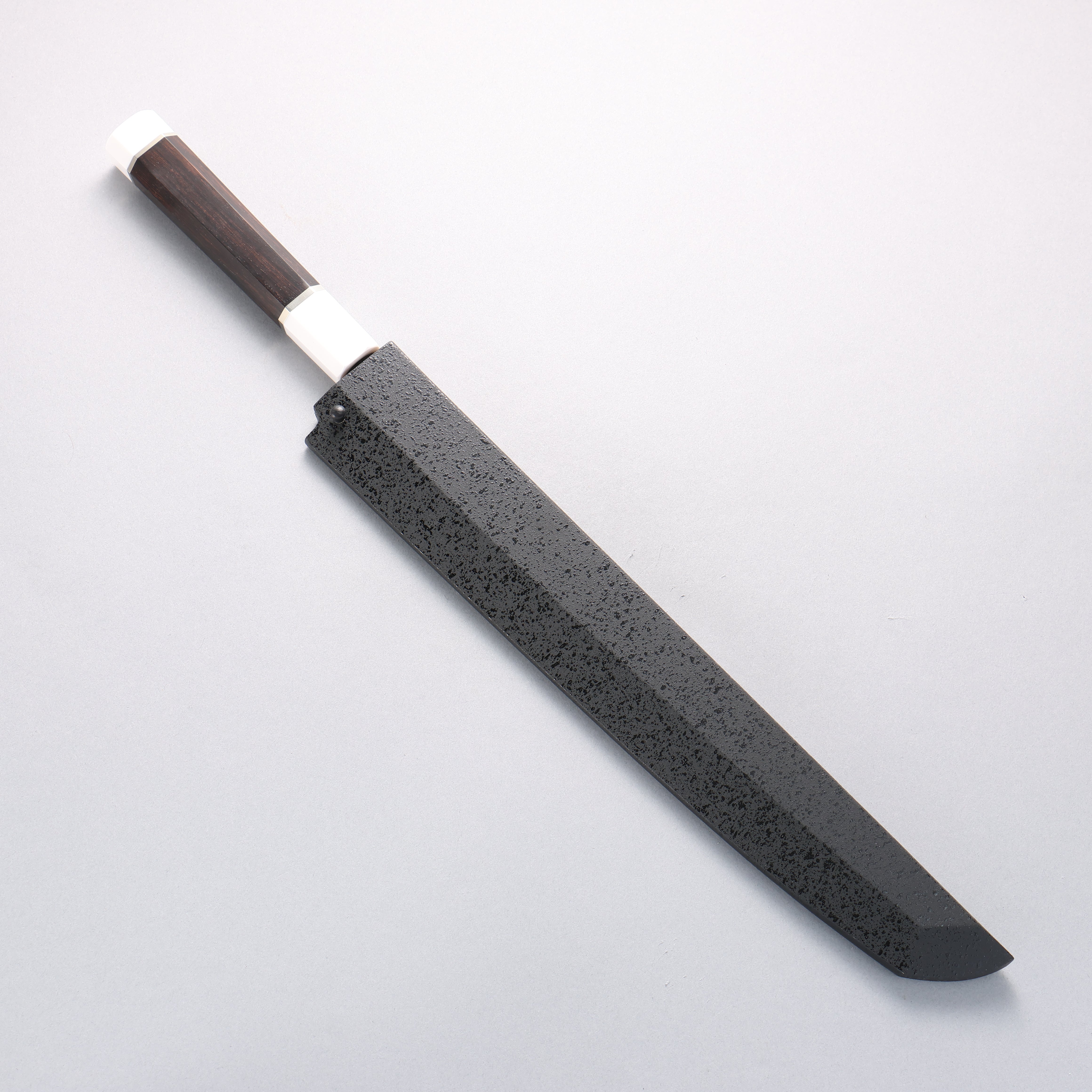 堺 孝行 銀龍 本燒 瑞典鋼 鏡面處理 先丸柳刃 300mm 黑檀握把 附刀鞘 - 清助刃物