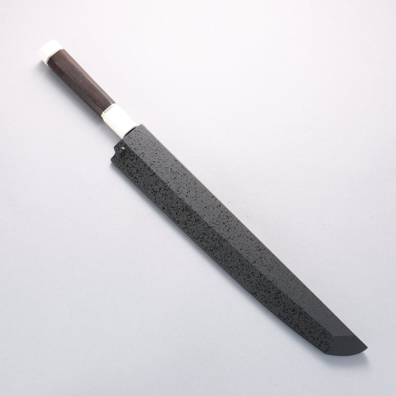 堺 孝行 銀龍 本燒 瑞典鋼 鏡面處理 先丸柳刃 300mm 黑檀握把 附刀鞘 - 清助刃物