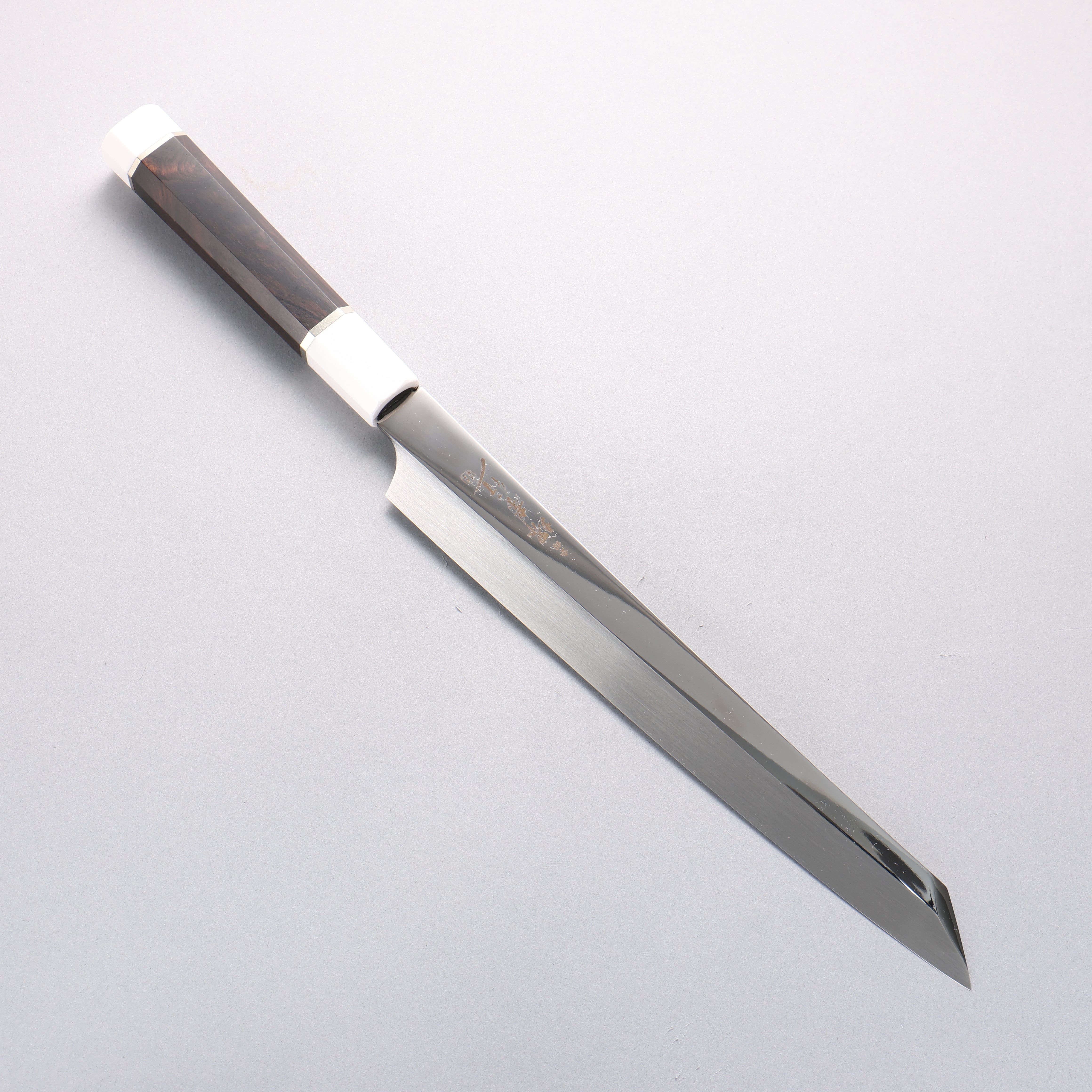 堺 孝行 銀龍 本燒 瑞典鋼 鏡面處理 劍型柳刃 270mm 黑檀握把 附刀鞘 - 清助刃物