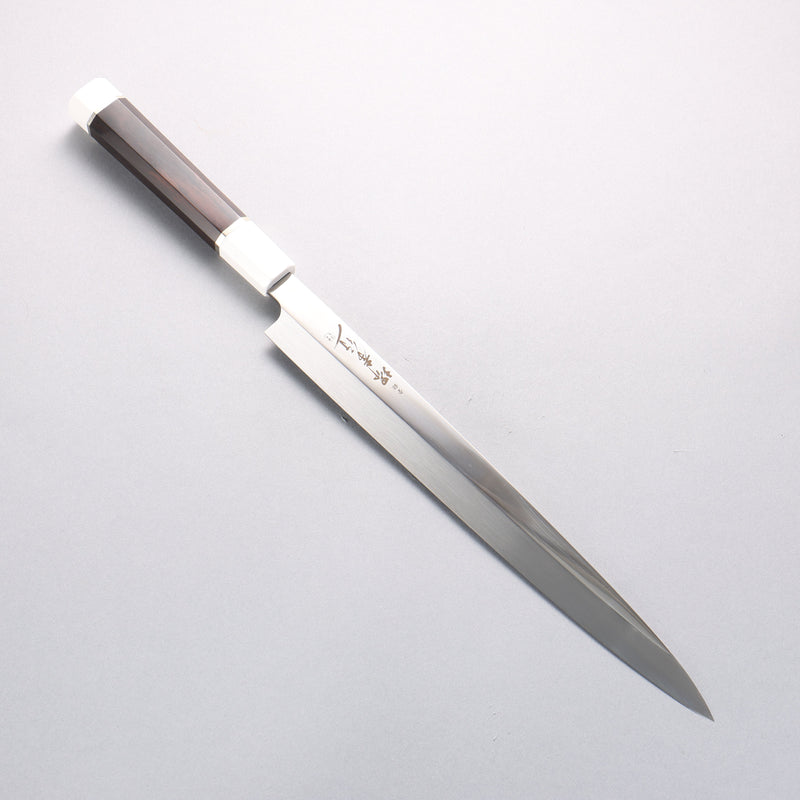 堺 孝行 銀龍 本燒 瑞典鋼 鏡面處理 柳刃 300mm 黑檀握把 附刀鞘 - 清助刃物