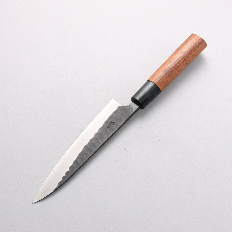 山本 直 安來青鋼 黑打 鎚目 多用途小刀 150mm 核桃木 握把 - 清助刃物