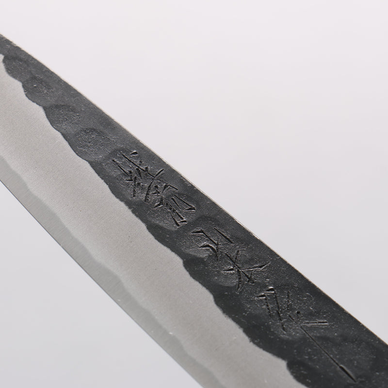 山本 直 安來青鋼 黑打 鎚目 多用途小刀 150mm 核桃木 握把 - 清助刃物