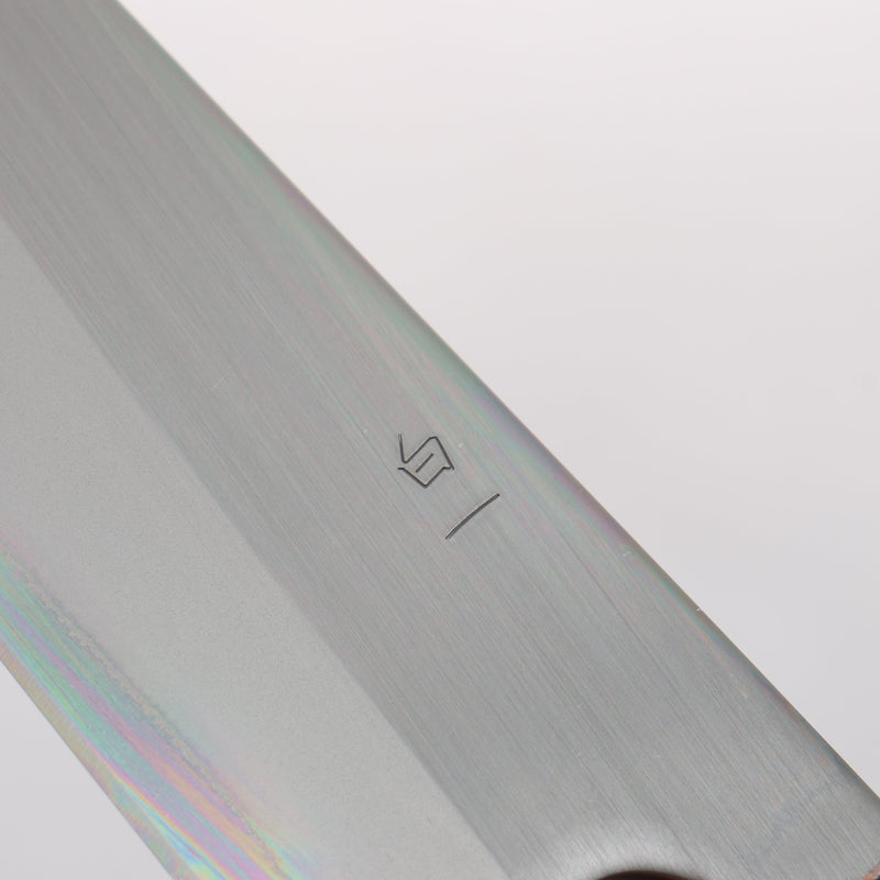 翁流 白鋼一號 牛刀 180mm 橡木 （煤炭煙黑） 握把 - 清助刃物