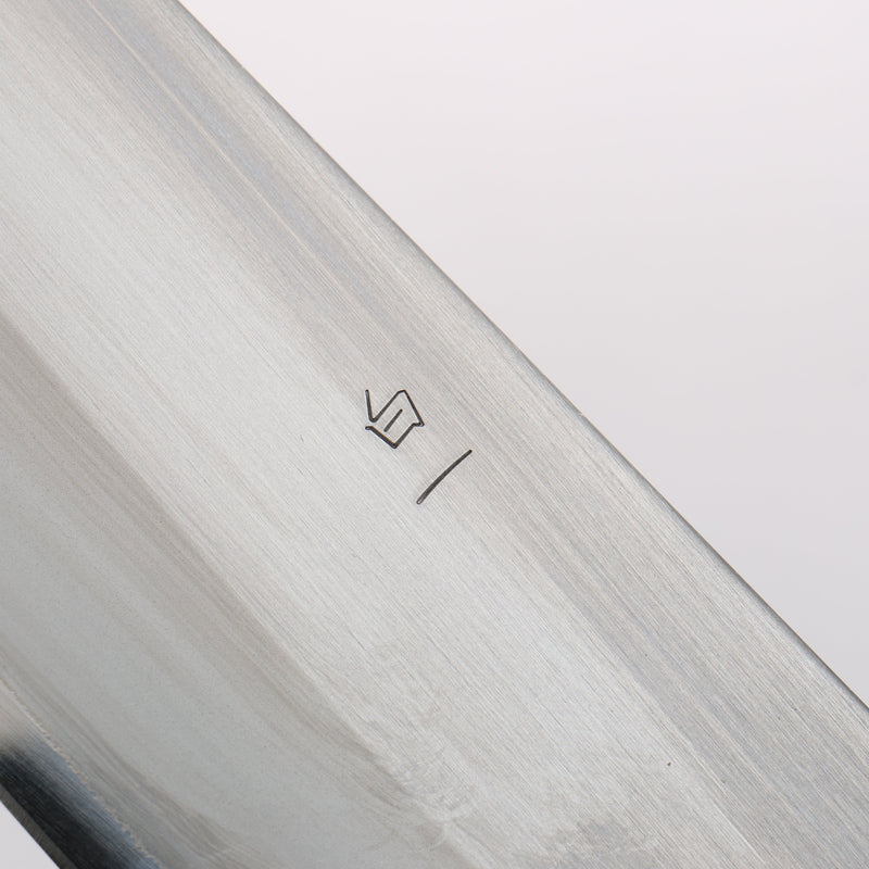 翁流 白鋼一號 牛刀 240mm 橡木 （煤炭煙黑） 握把 - 清助刃物