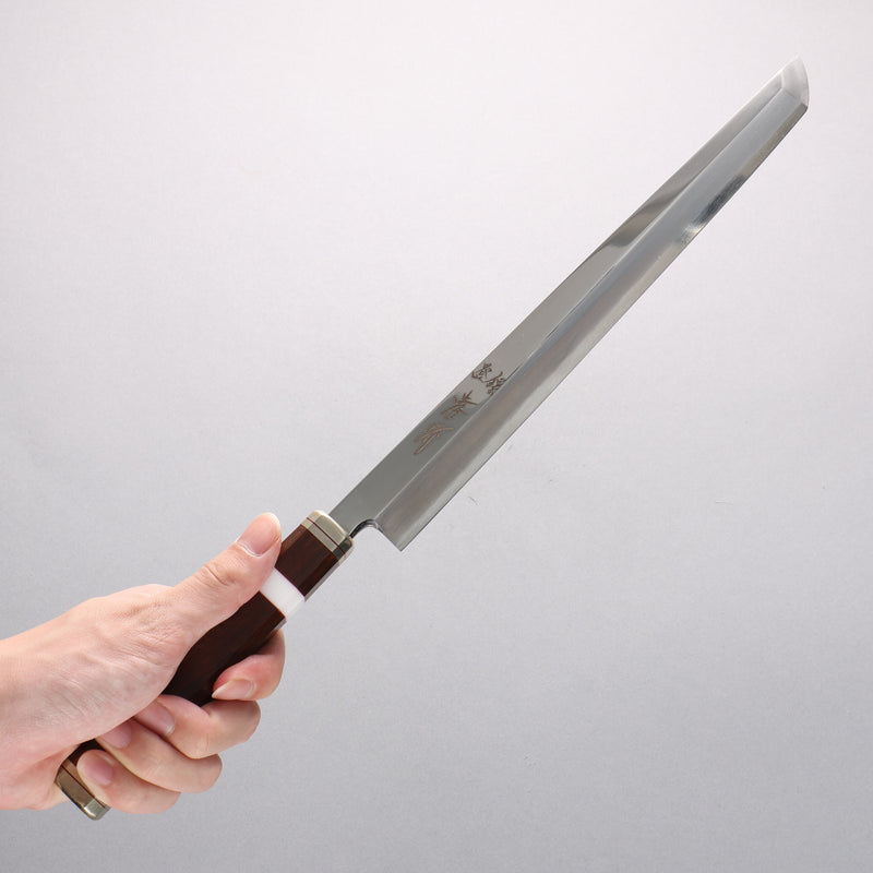 堺 孝行 紫電 銀三鋼 蛸引 270mm 沙漠鐵木（杉原型） 握把 - 清助刃物