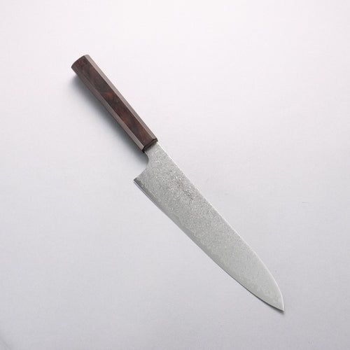 清助 SG2 大馬士革紋 打磨處理 牛刀 210mm 黑檀 握把 - 清助刃物