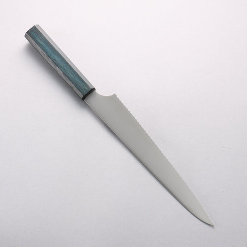 清助 不鏽鋼 麵包刀 240mm 橡木（靛藍染色） 握把 - 清助刃物