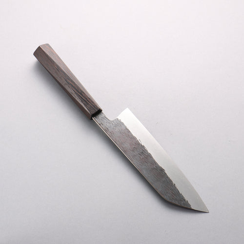 安倍勇光 超級青鋼 鎚目 黑打 三德刀 180mm 紫檀木 (五角形) 握把 - 清助刃物