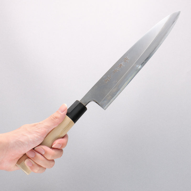 堺 孝行 白鋼三號 霞研 身卸出刃 240mm 木蘭 握把 - 清助刃物
