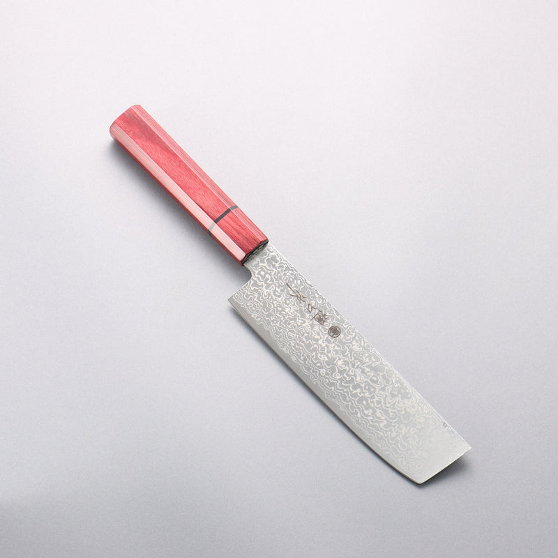 樋口 SG2 大馬士革紋 打磨處理 薄刃 165mm 紅合成木 握把 - 清助刃物