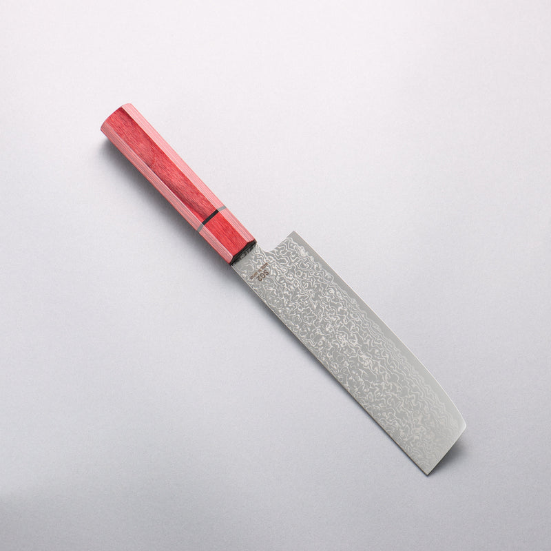 樋口 SG2 大馬士革紋 打磨處理 薄刃 165mm 紅合成木 握把 - 清助刃物