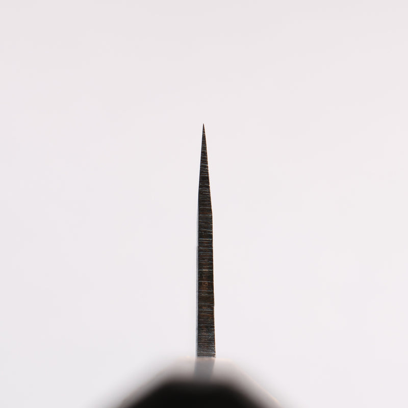 清助 青鋼一號 黑打 牛刀 210mm 燒栗木（口輪：櫻花木） 握把 - 清助刃物