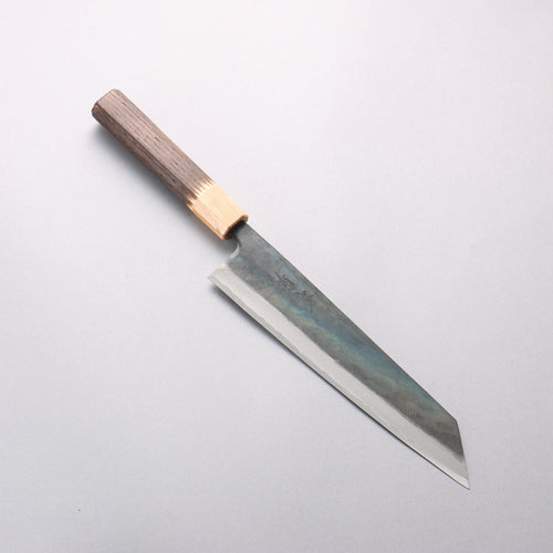 清助 青鋼一號 黑打 切付牛刀 210mm 燒栗木（口輪：櫻花木） 握把 - 清助刃物