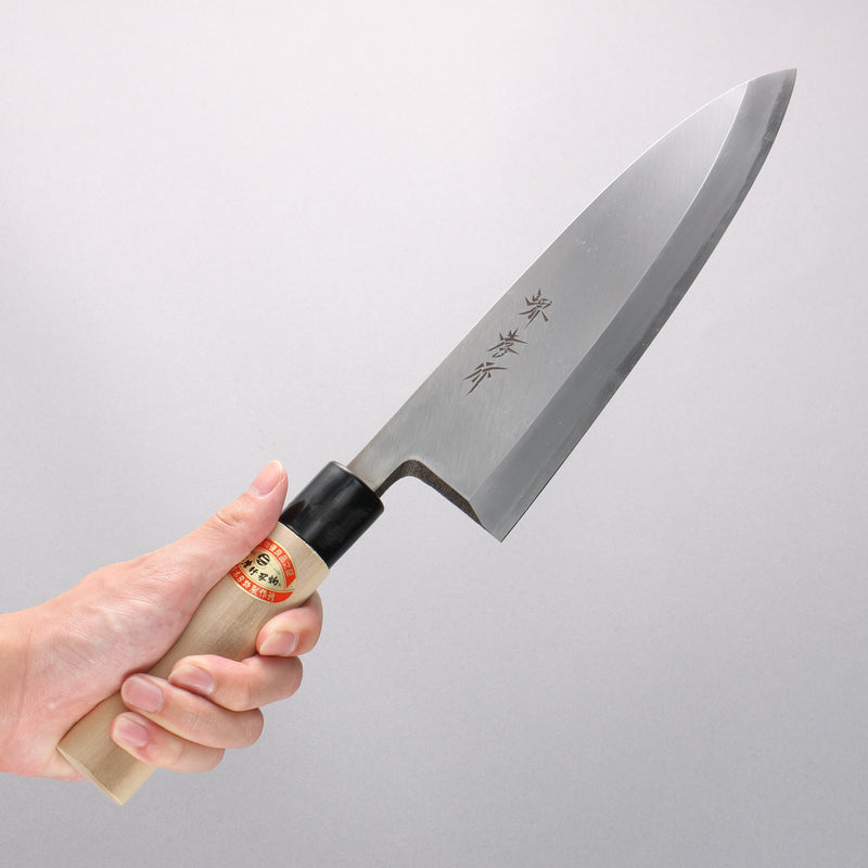 堺 孝行 霞研 白鋼 出刃 240mm 木蘭握把 - 清助刃物