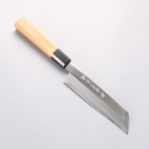 堺 孝行 白銀 INOX 鏡面處理 Mukimono 剝物刀 180mm 紫杉木 握把 - 清助刃物