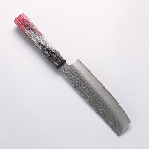 堺 孝行 琳凰 VG10 33層 大馬士革紋 菜切 日本刀 160mm 紅漆塗 握把 - 清助刃物