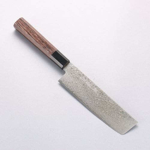 堺 孝行 銀河 ZA-18 大馬士革紋 菜切 165mm 雞翅木握把 - 清助刃物