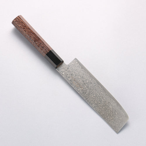 堺 孝行 銀河 ZA-18 大馬士革紋 菜切 165mm 雞翅木握把 - 清助刃物