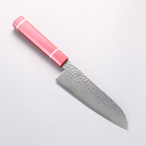 堺 孝行 VG10 33層大馬士革紋 三德刀 170mm 櫟木漆塗（皇赤） 握把 - 清助刃物
