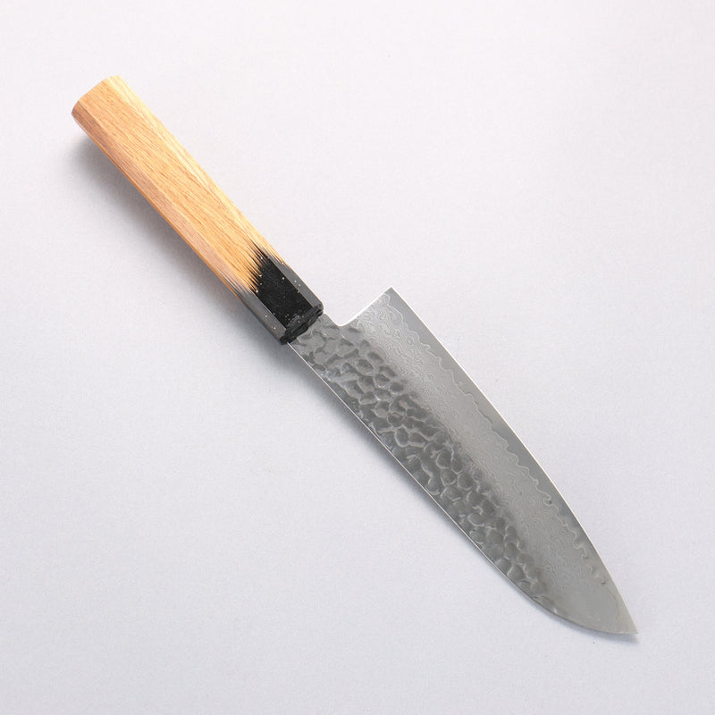 堺 孝行 VG10 33層大馬士革紋 三德刀 170mm 櫟木漆塗（黑伸）握把 - 清助刃物