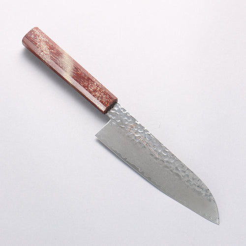 堺 孝行 VG10 33層大馬士革紋 三德刀 170mm 櫟木漆塗（星連）握把 - 清助刃物