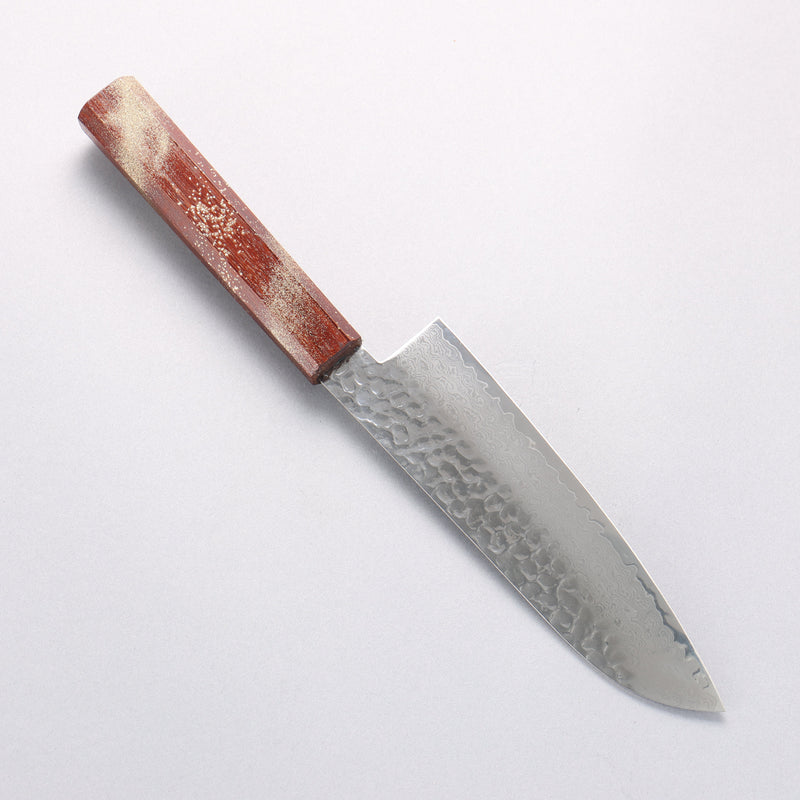 堺 孝行 VG10 33層大馬士革紋 三德刀 170mm 櫟木漆塗（星連）握把 - 清助刃物