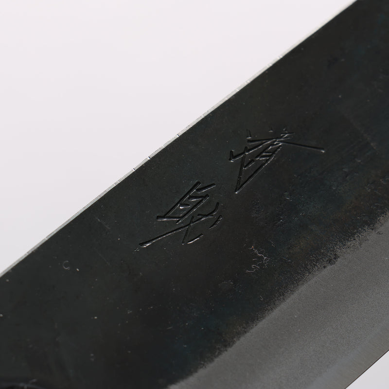清助 青鋼一號 黑打 菜切 165mm 燒栗木（口輪：櫻花木） 握把 - 清助刃物