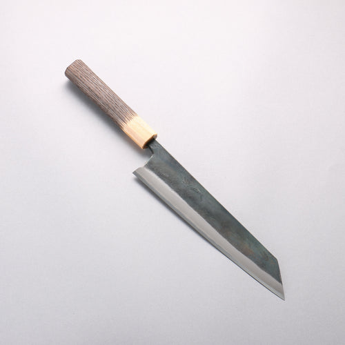 清助 超級青鋼 黑打 切付牛刀 210mm 燒栗木（口輪：櫻花木） 握把 - 清助刃物
