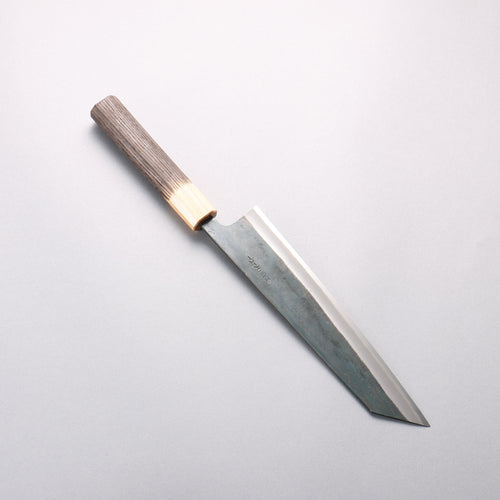 清助 超級青鋼 黑打 切付牛刀 210mm 燒栗木（口輪：櫻花木） 握把 - 清助刃物