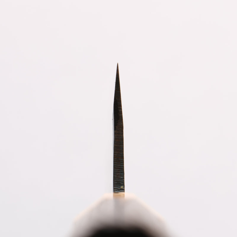 清助 超級青鋼 黑打 切付牛刀 210mm 燒栗木（口輪：櫻花木） 握把 - 清助刃物