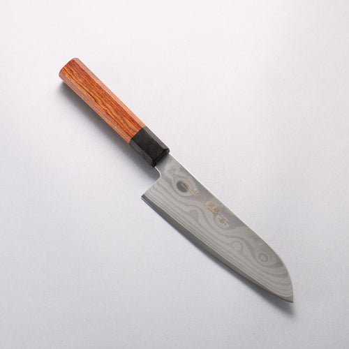 堺 孝行 大廚系列 波紋 Böhler SP 鋼 45層大馬士革紋 三德刀 170mm 紫檀木（口輪：黑合成木） 握把 - 清助刃物