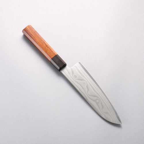 堺 孝行 大廚系列 波紋 Böhler SP 鋼 45層大馬士革紋 三德刀 170mm 紫檀木（口輪：黑合成木） 握把 - 清助刃物