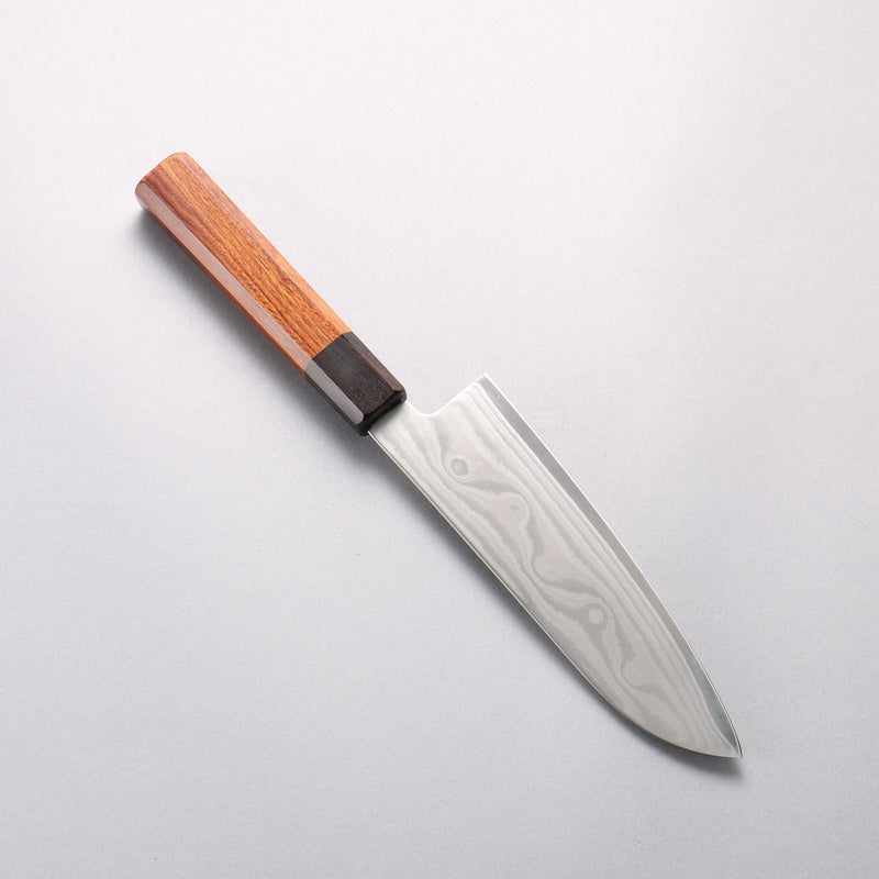 堺 孝行 大廚系列 波紋 Böhler SP 鋼 45層大馬士革紋 三德刀 170mm 紫檀木（口輪：黑合成木） 握把 - 清助刃物