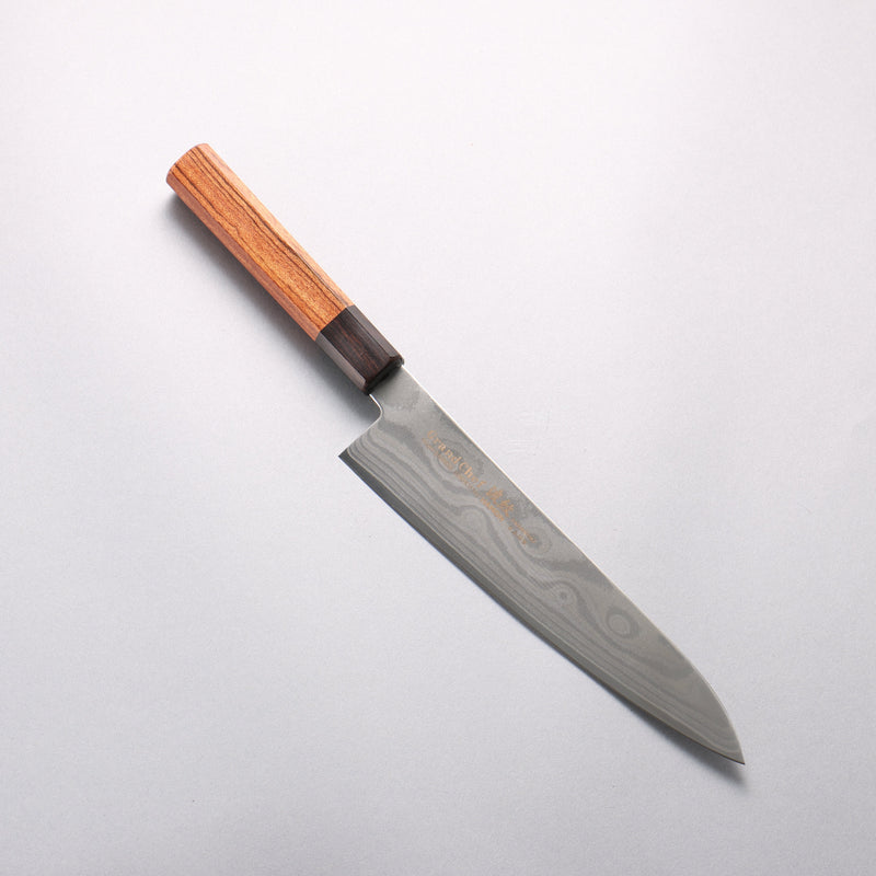 堺 孝行 大廚系列 波紋 Böhler SP 鋼 45層大馬士革紋 牛刀 210mm 紫檀木（口輪：黑合成木） 握把 - 清助刃物