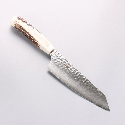 堺 孝行 VG10 33層大馬士革紋 劍型三德刀 160mm 牛骨 握把 附刀鞘 - 清助刃物