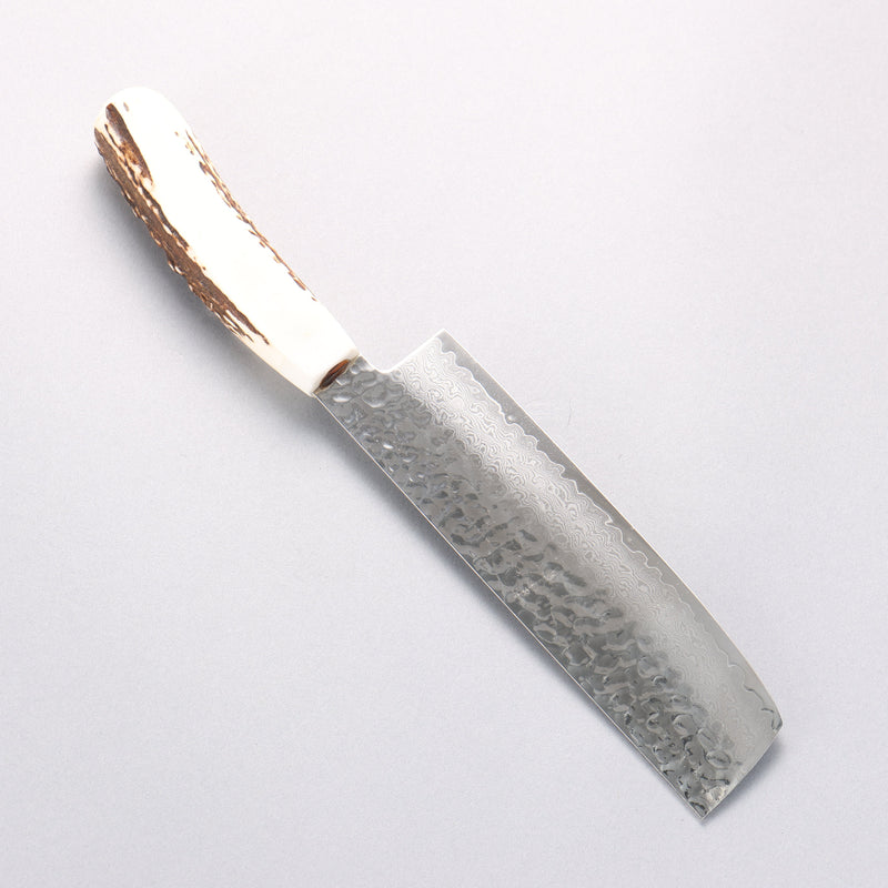堺 孝行 VG10 33層大馬士革紋 菜切 160mm 牛骨 握把 附刀鞘 - 清助刃物