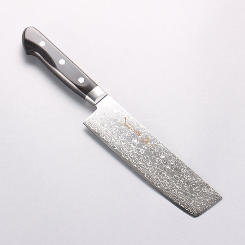 堺 孝行 AUS10 45層 鏡面處理 大馬士革紋 菜切 160mm - 清助刃物