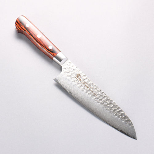 堺 孝行 VG10 33層 大馬士革紋 三德刀 180mm 桃花心合成木 握把 - 清助刃物