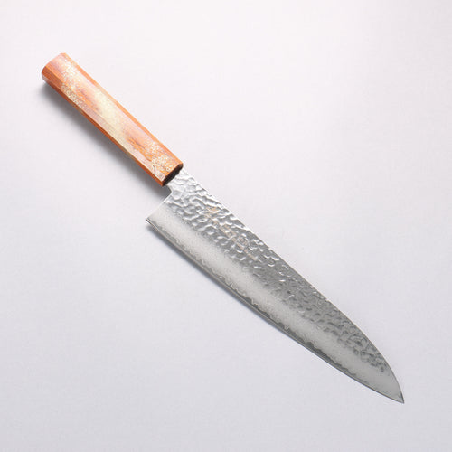 堺 孝行 VG10 33層大馬士革紋 牛刀 240mm 櫟木漆塗（星連）握把 - 清助刃物