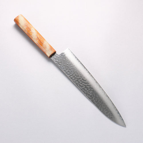 堺 孝行 VG10 33層大馬士革紋 牛刀 240mm 櫟木漆塗（星連）握把 - 清助刃物