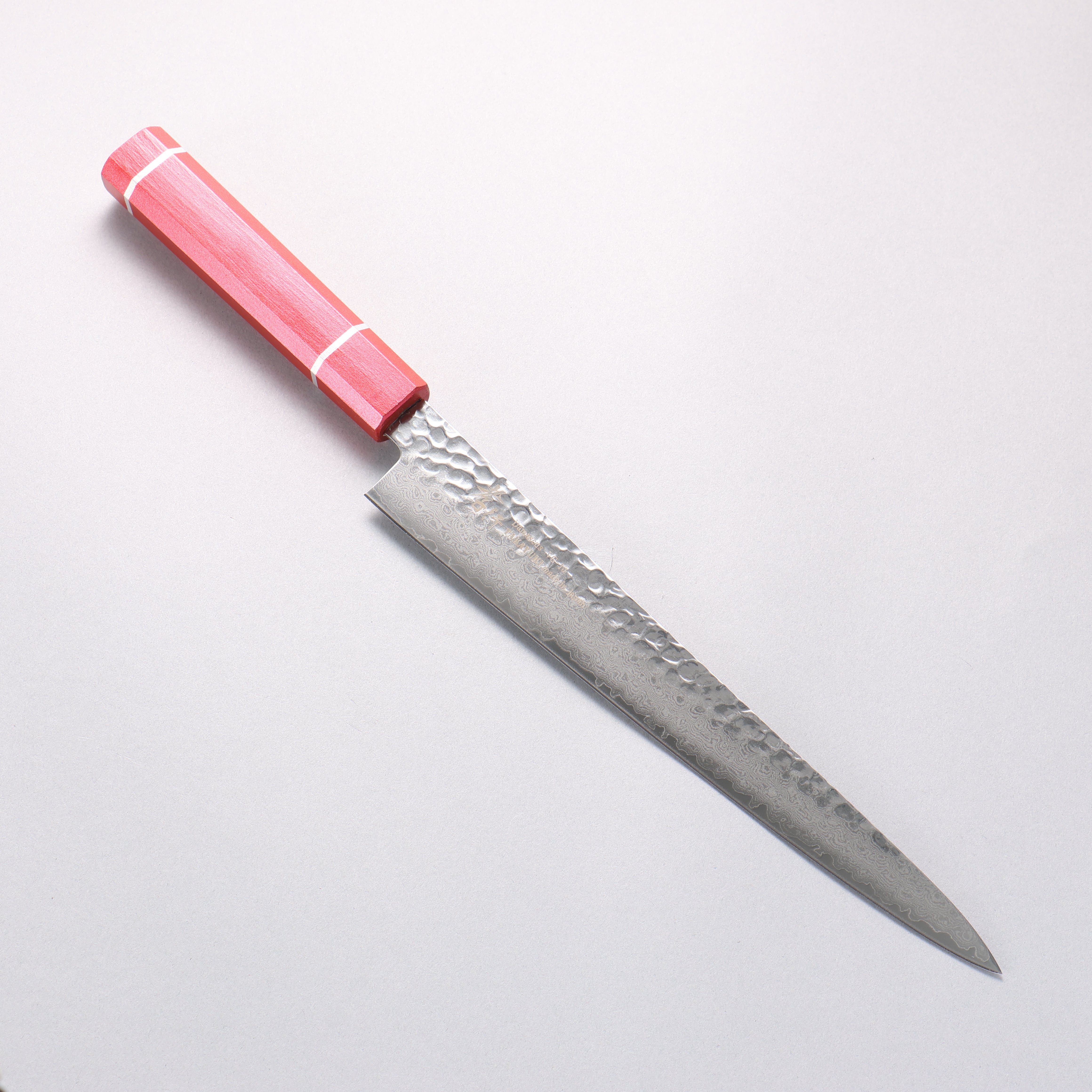 堺 孝行 VG10 33層大馬士革紋 筋引 240mm 櫟木漆塗（皇赤） 握把 - 清助刃物