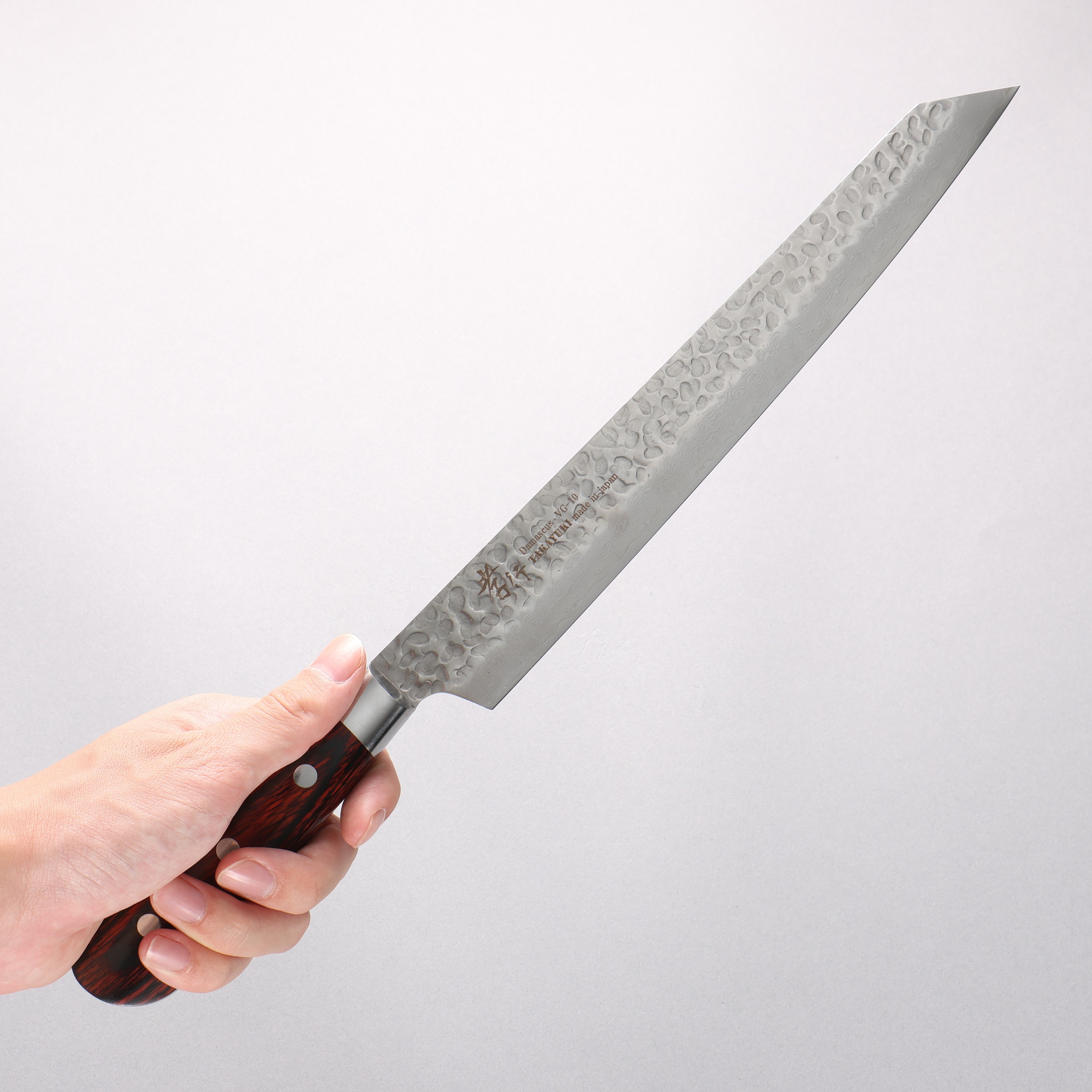 堺 孝行 VG10 33層 大馬士革紋 劍型柳刃 270mm 桃花心合成木 握把 - 清助刃物