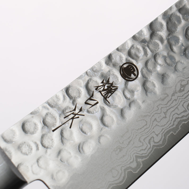 樋口 VG10 鎚目 大馬士革紋 三德刀 180mm 深藍色合成木 握把 - 清助刃物