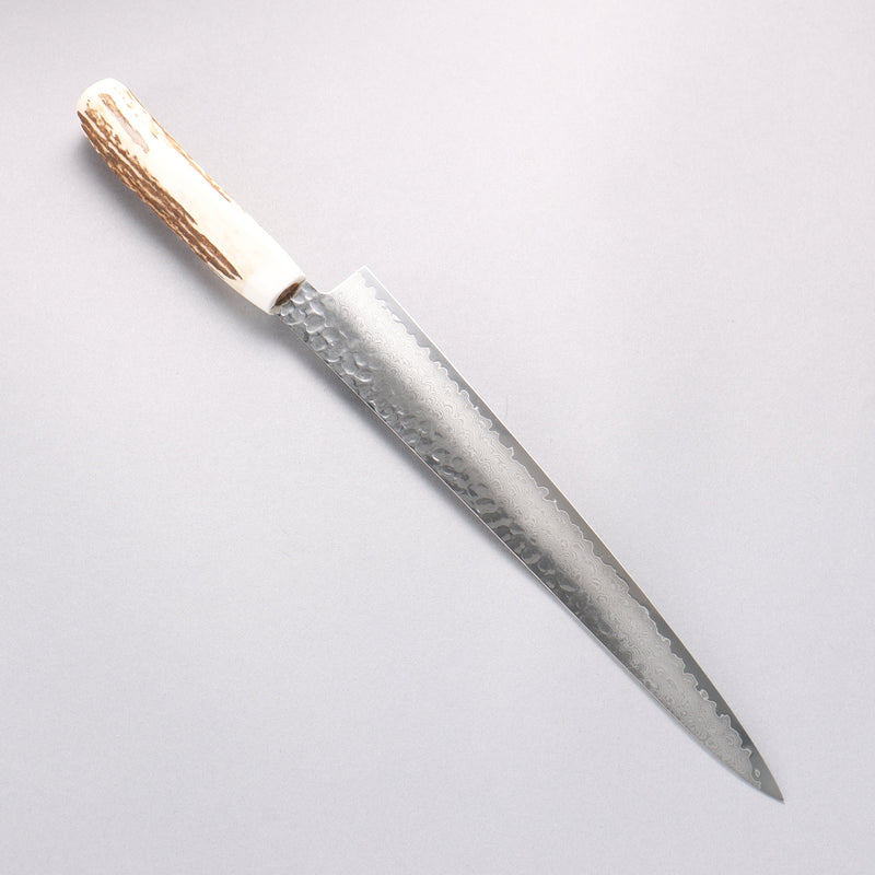 堺 孝行 VG10 33層大馬士革紋 筋引 240mm 牛骨 握把 附刀鞘 - 清助刃物