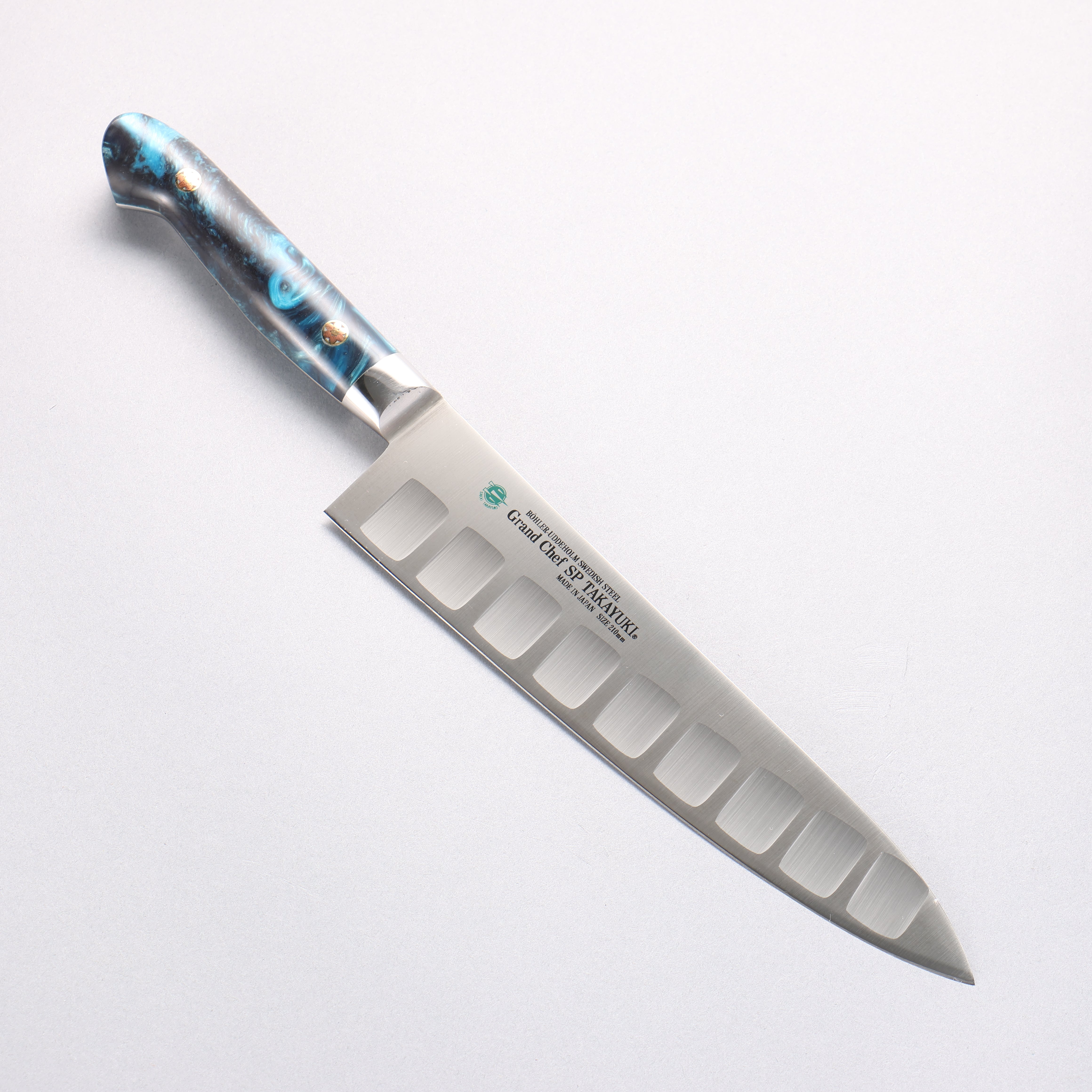 堺 孝行 大廚系列 SP 瑞典鋼 牛刀鮭魚刀型 210mm SP Type III (海洋) 握把 - 清助刃物